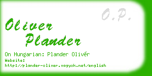 oliver plander business card